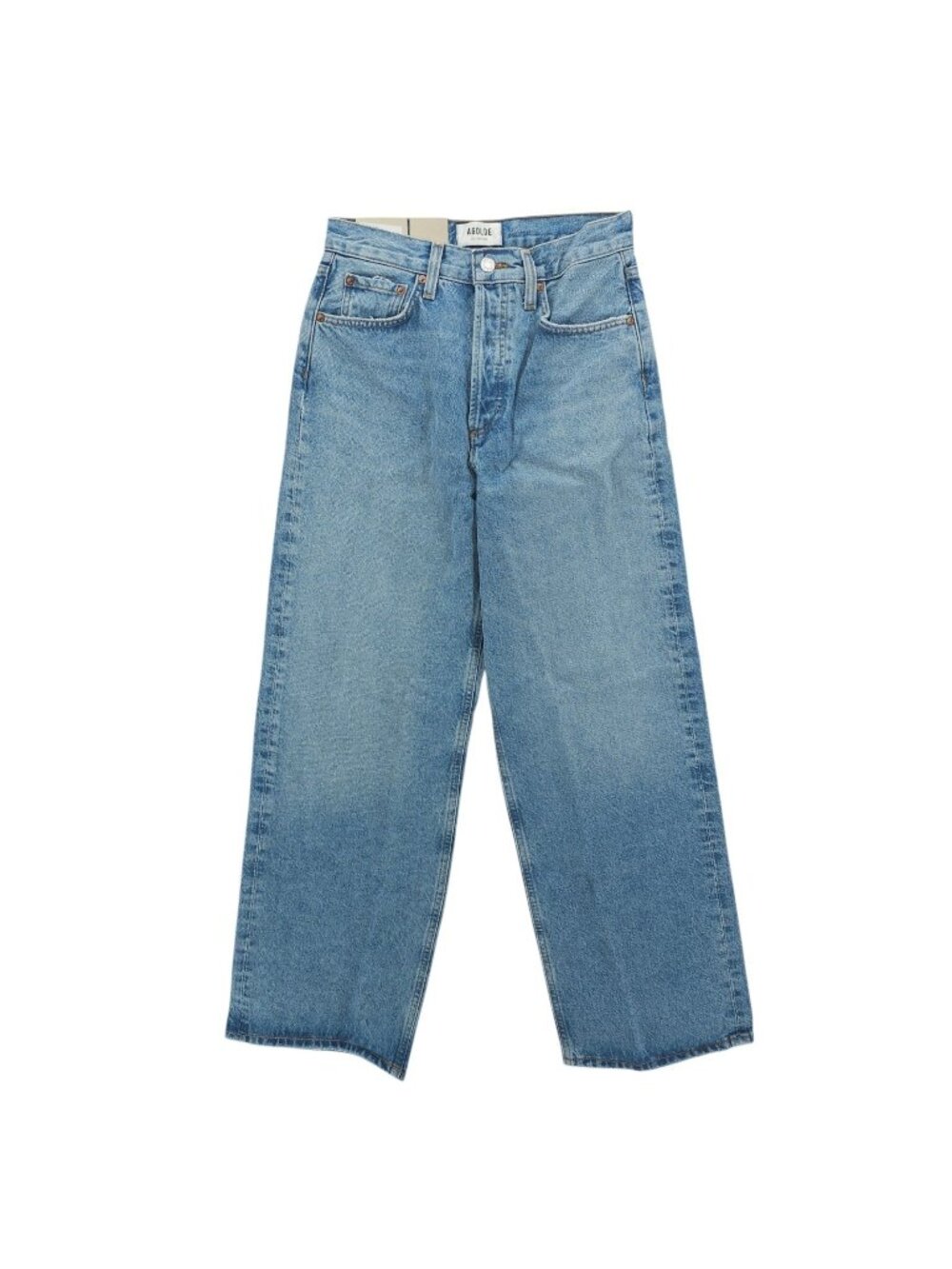 NWT AGOLDE Low Slung Baggy Jeans Libertine Wash Distressed Button Fly Size 23